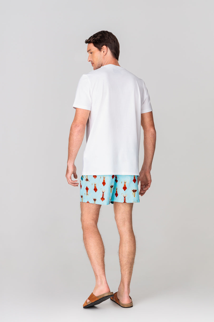 men’s cotton t-shirt pocket egret white
