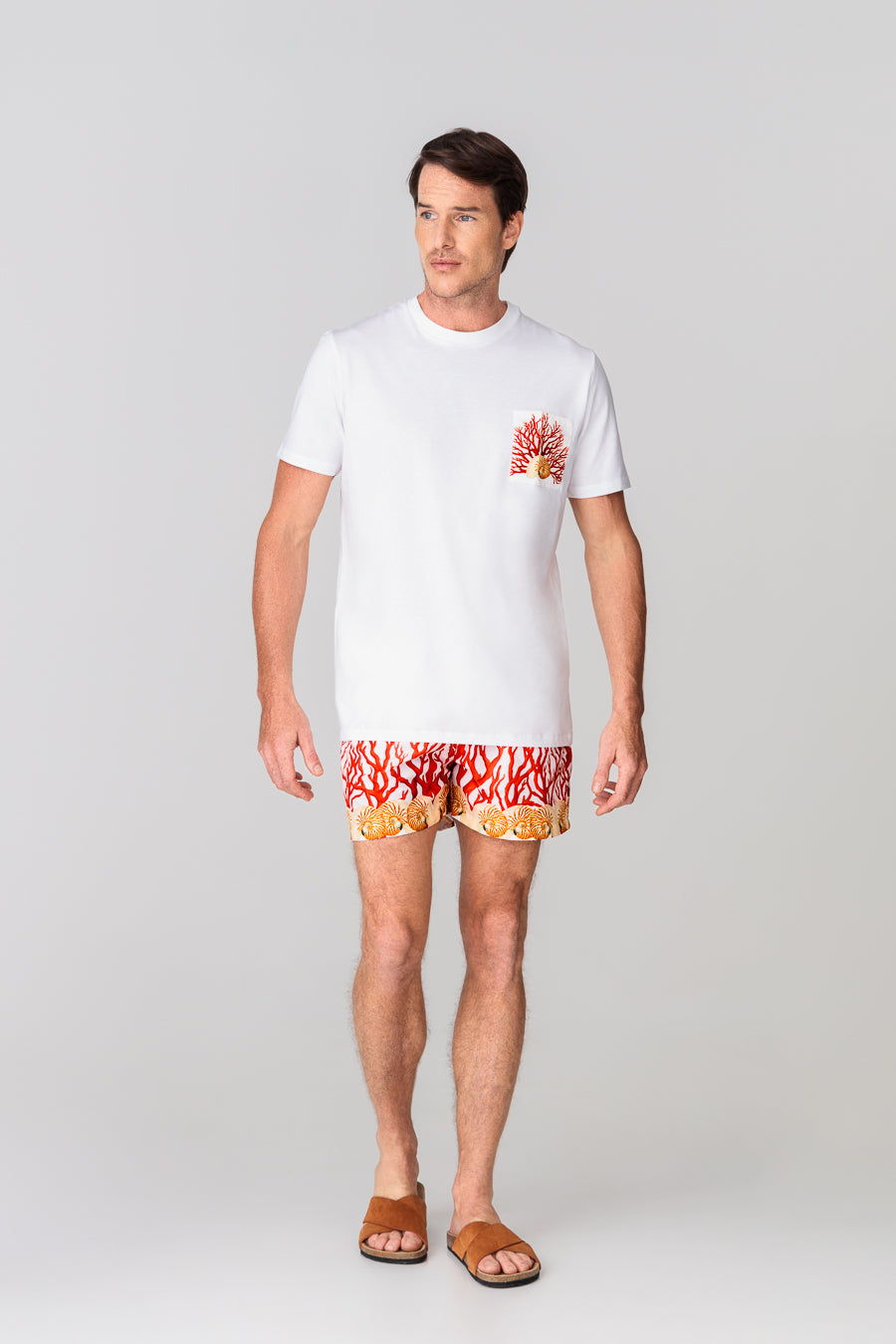 men’s cotton t-shirt pocket atlantis white