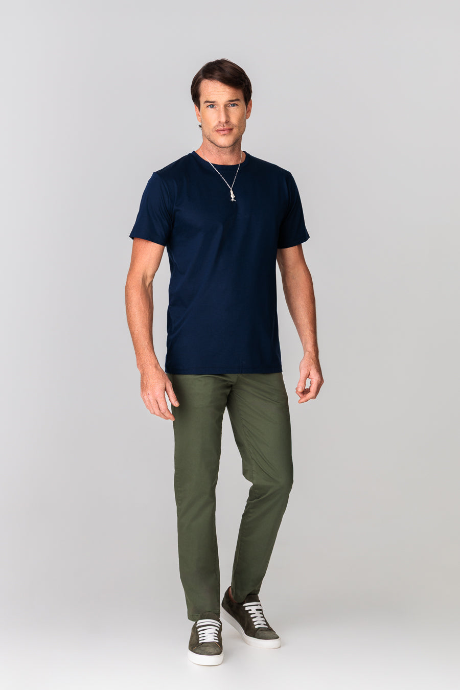 men’s cotton t-shirt navy basic