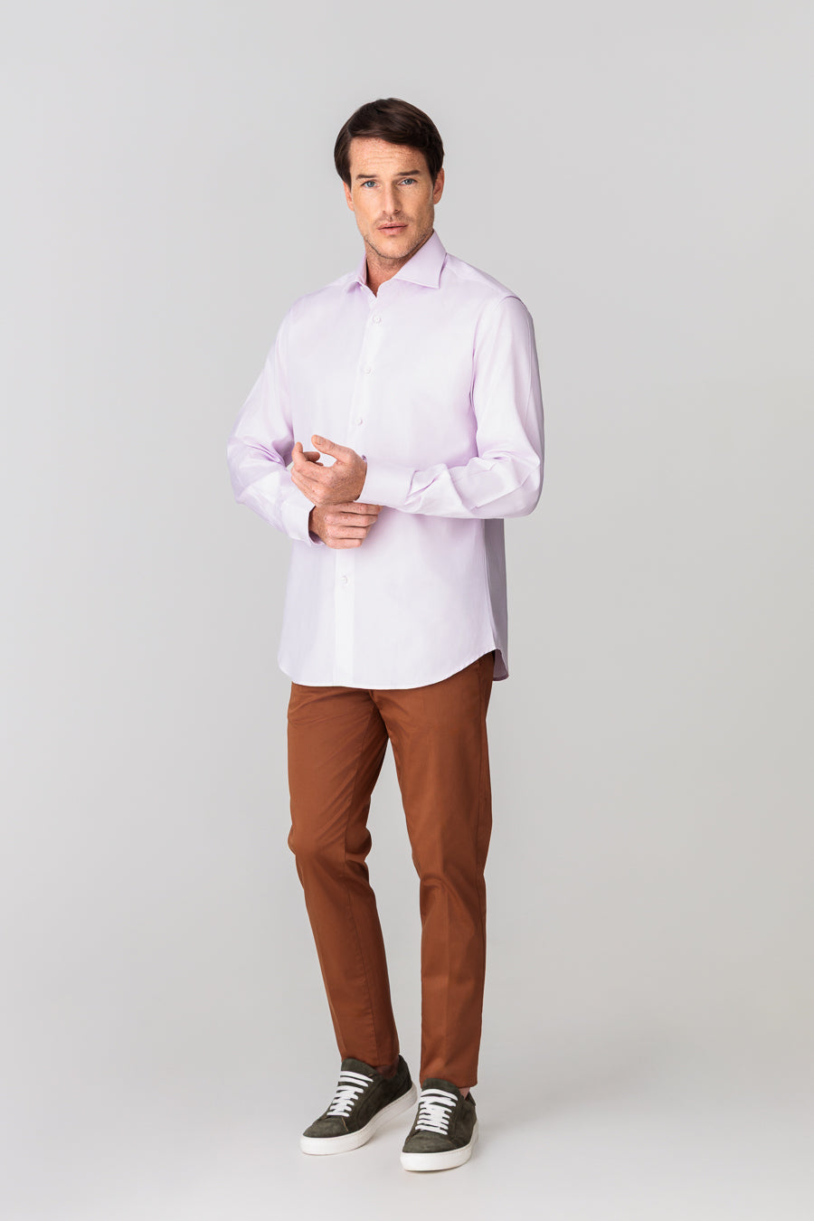 men’s cotton shirt lilac