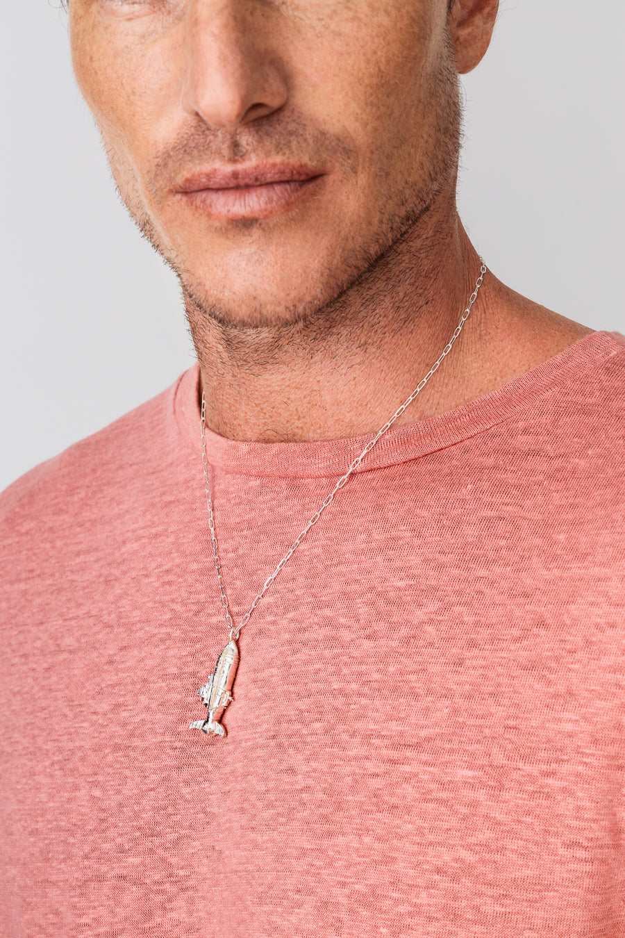 men’s linen t-shirt red