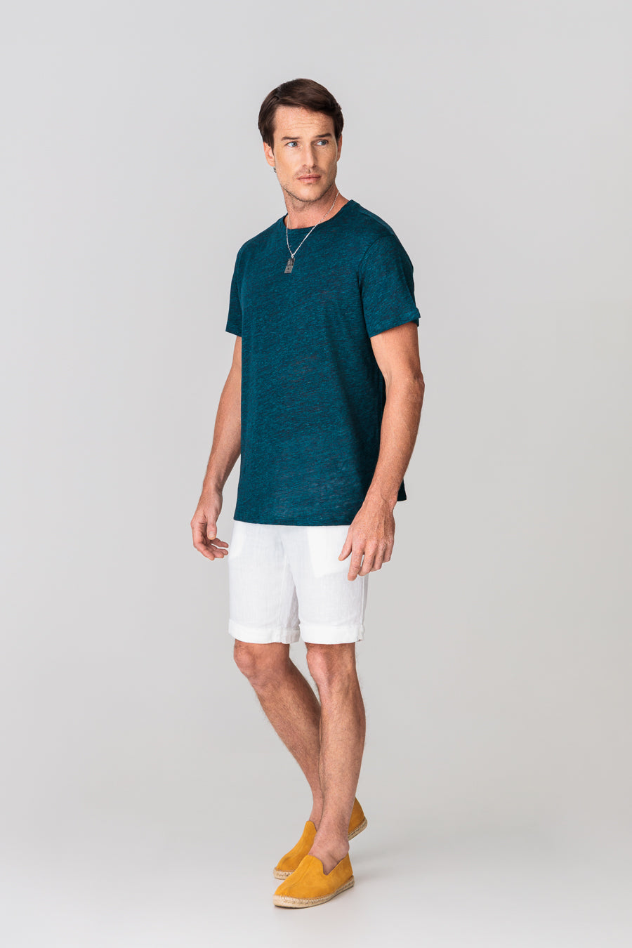 men’s linen bermuda white