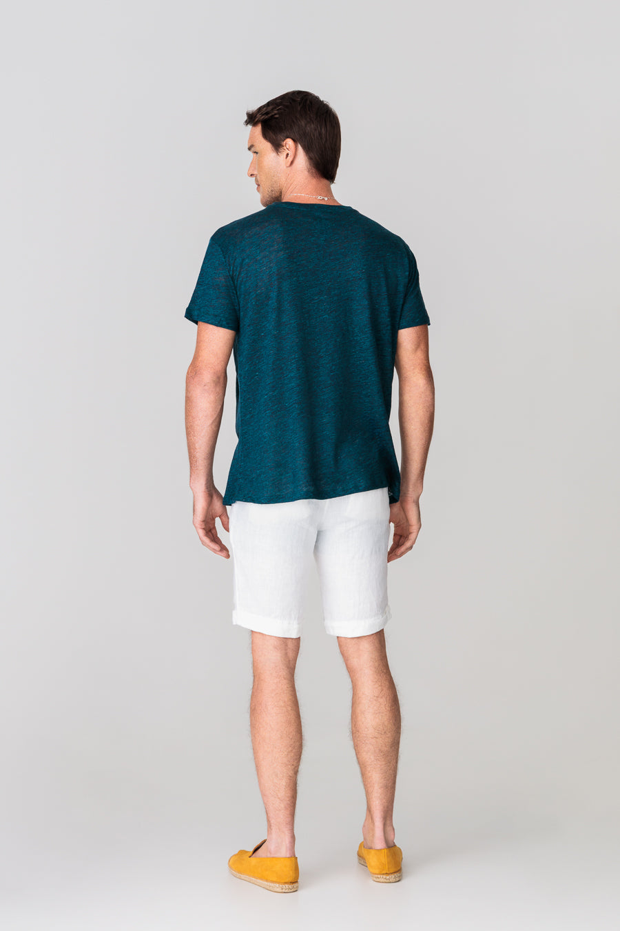 men’s linen bermuda white