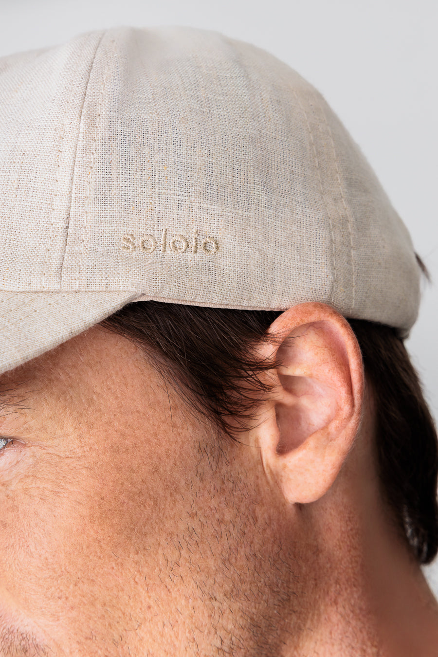 gorra lino para hombre beige