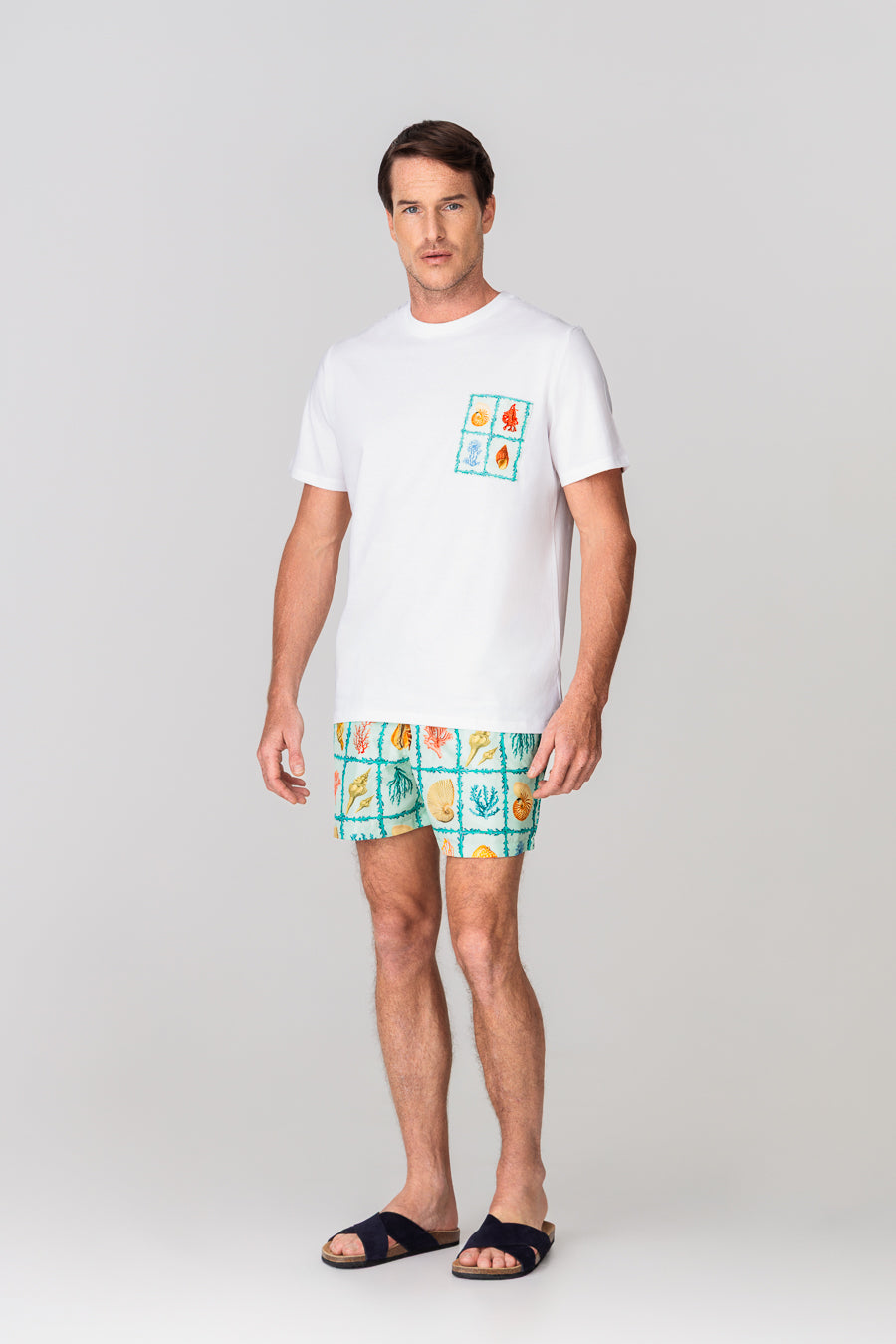 men’s cotton t-shirt pocket tambor white