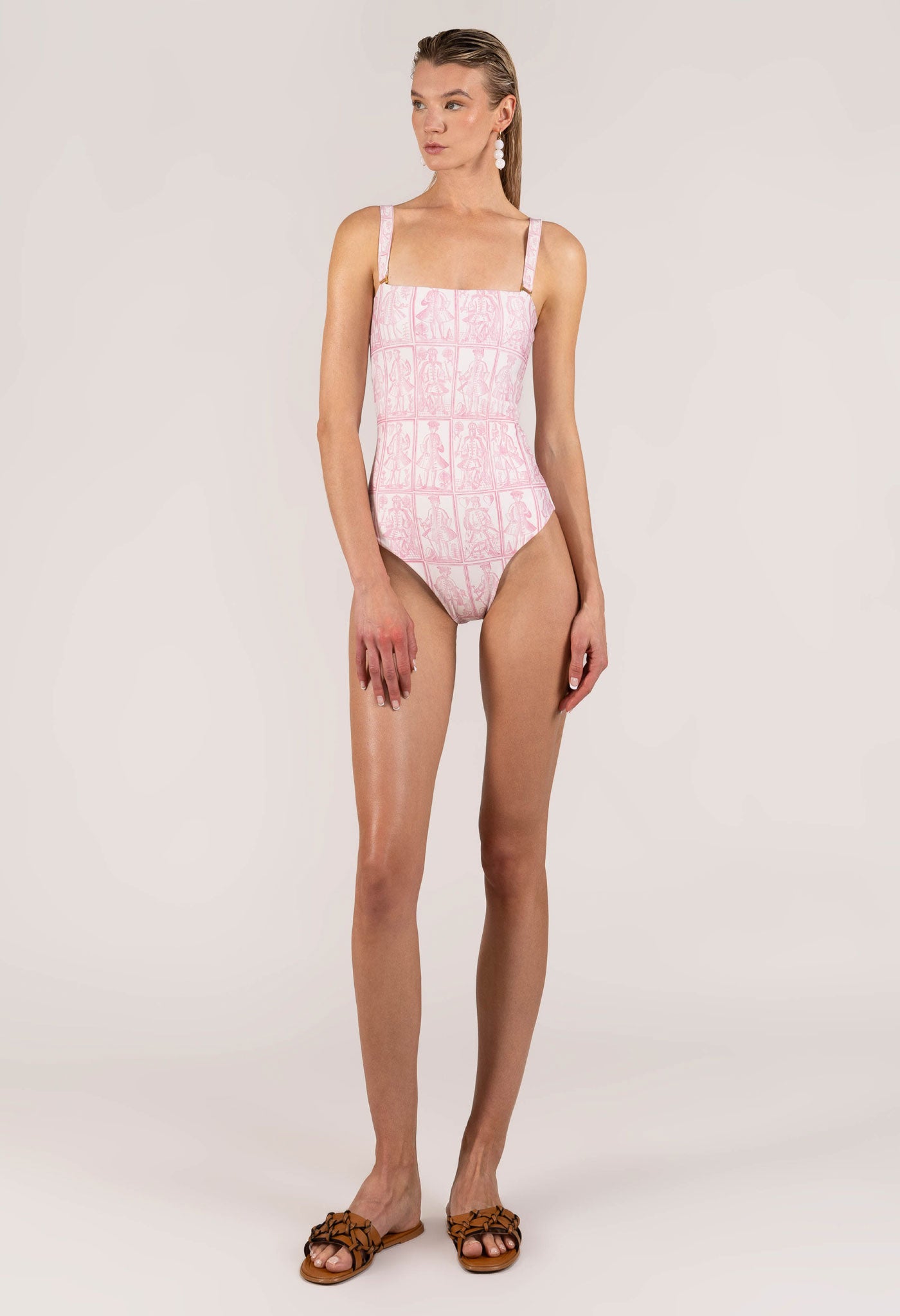 pink letter swimsuit