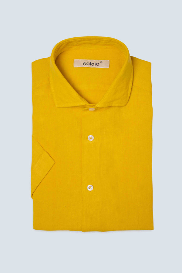 basic linen shirt yellow fruit mc
