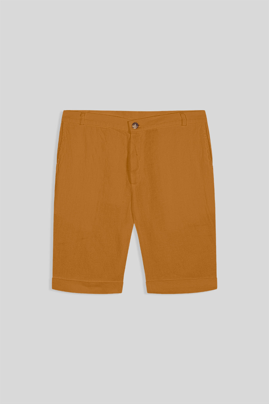 Bermuda de lino para hombre sudan marrón