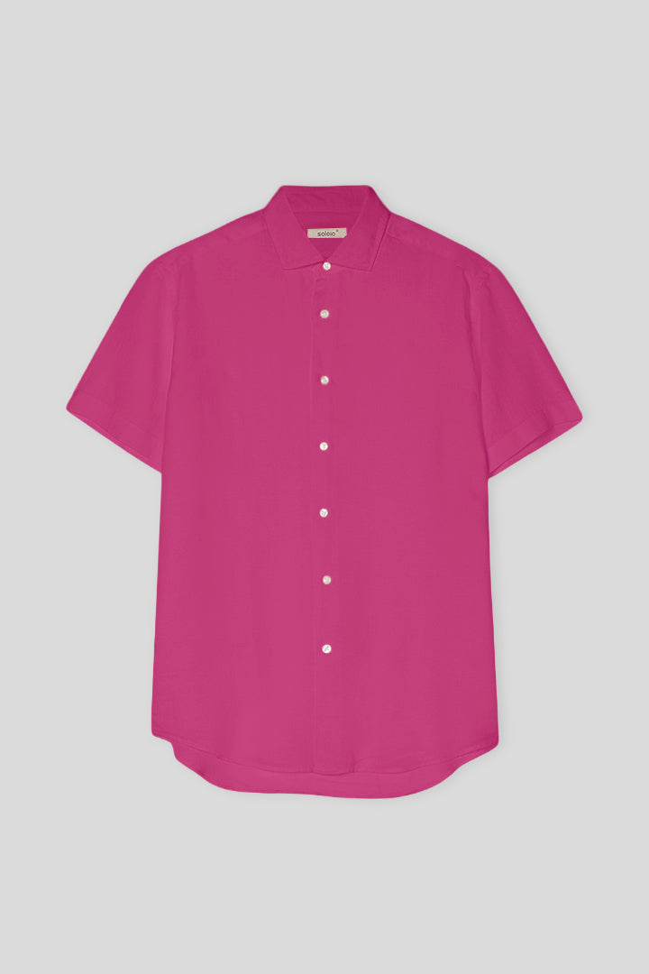 Camisa de lino para hombre fuchsia
