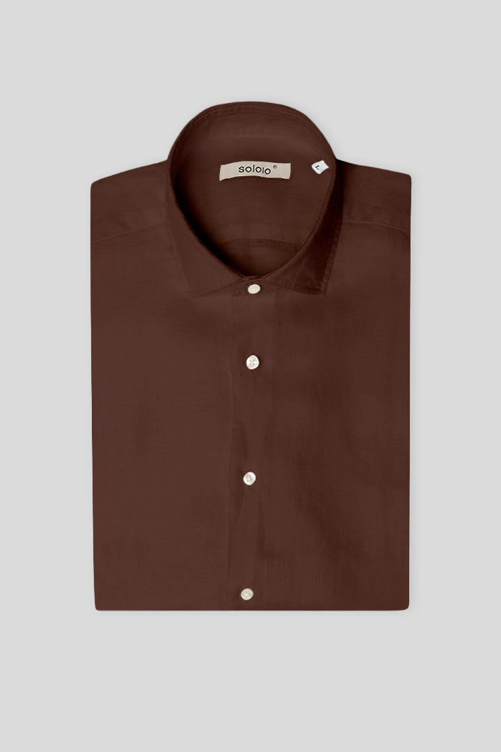 Camisa de lino para hombre chocolate