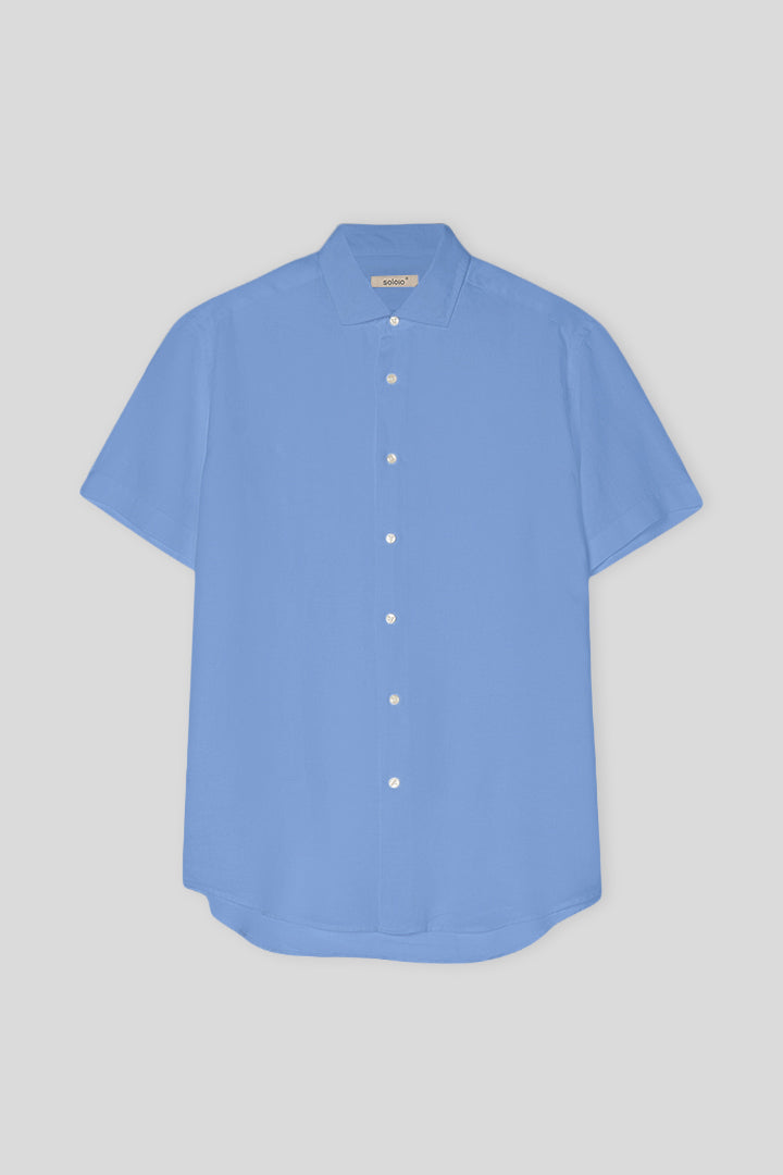 Camisa de lino para hombre vista azul