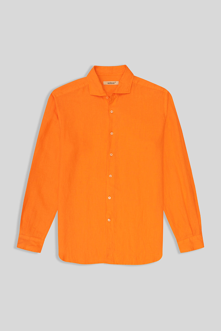 basic linen shirt strong orange - soloio