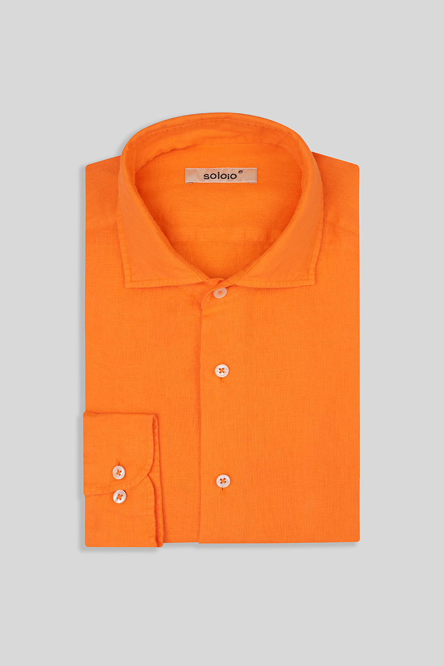 basic linen shirt strong orange - soloio