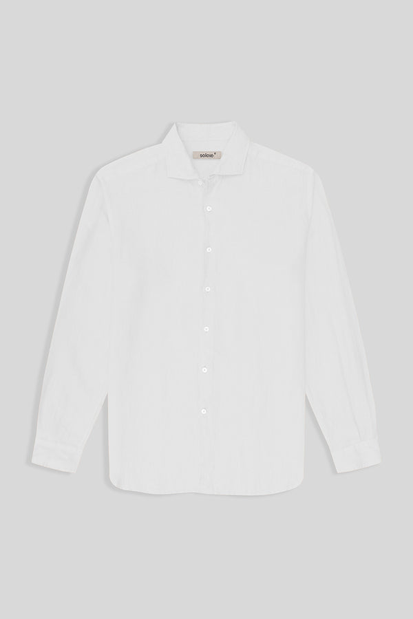 camisa básica de lino blanca 