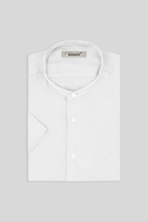 basic linen shirt mao white mc