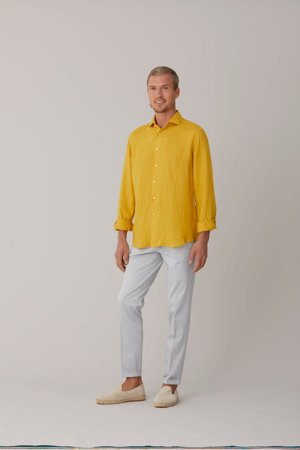 basic linen shirt mustard
