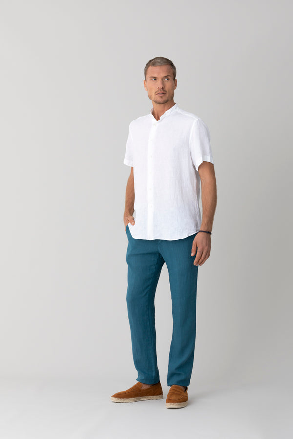 white mao basic linen shirt mc