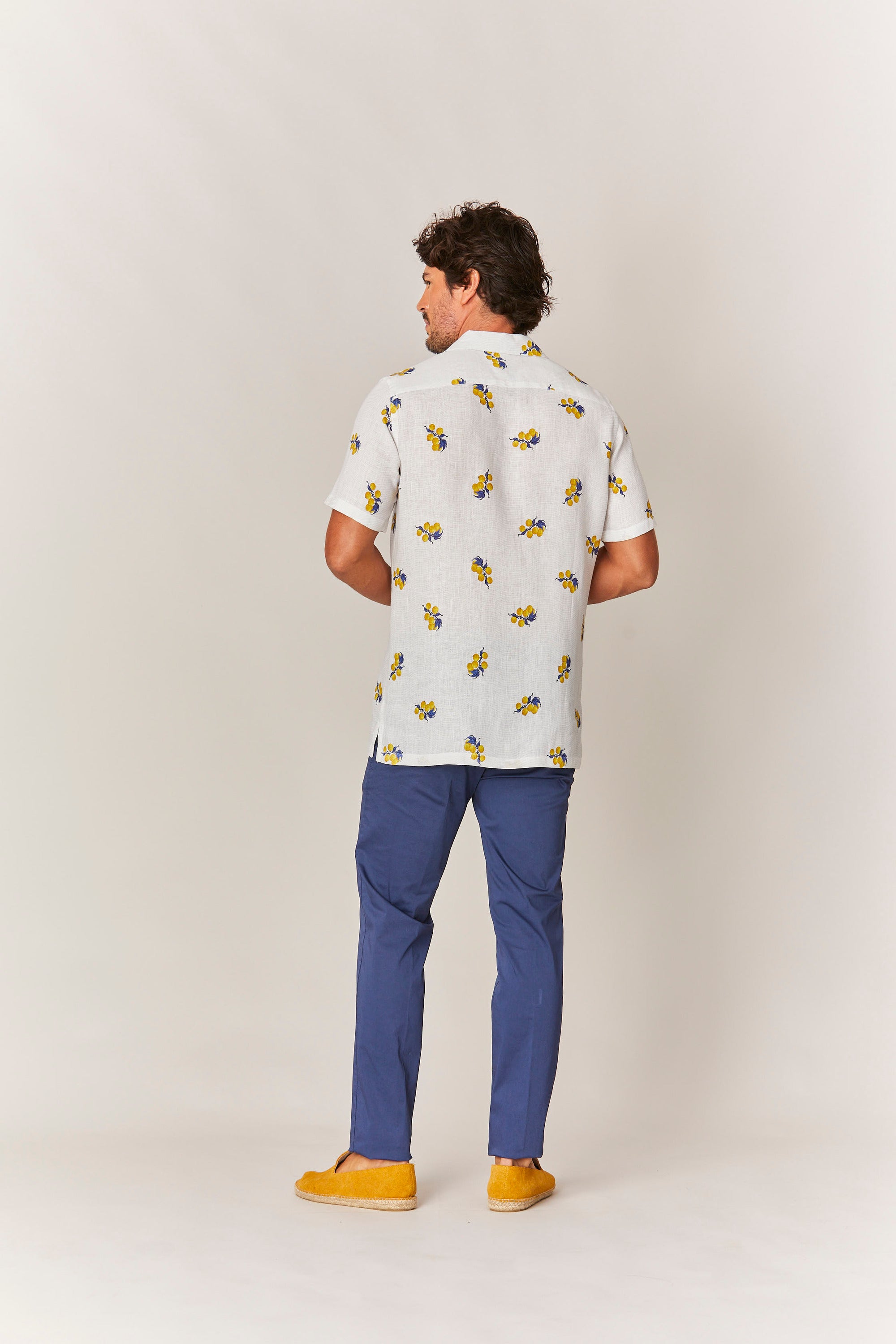 camisa de lino arezzo amarillo