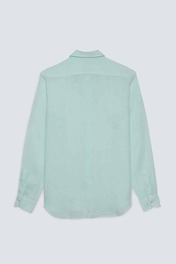 basic linen shirt light turquoise