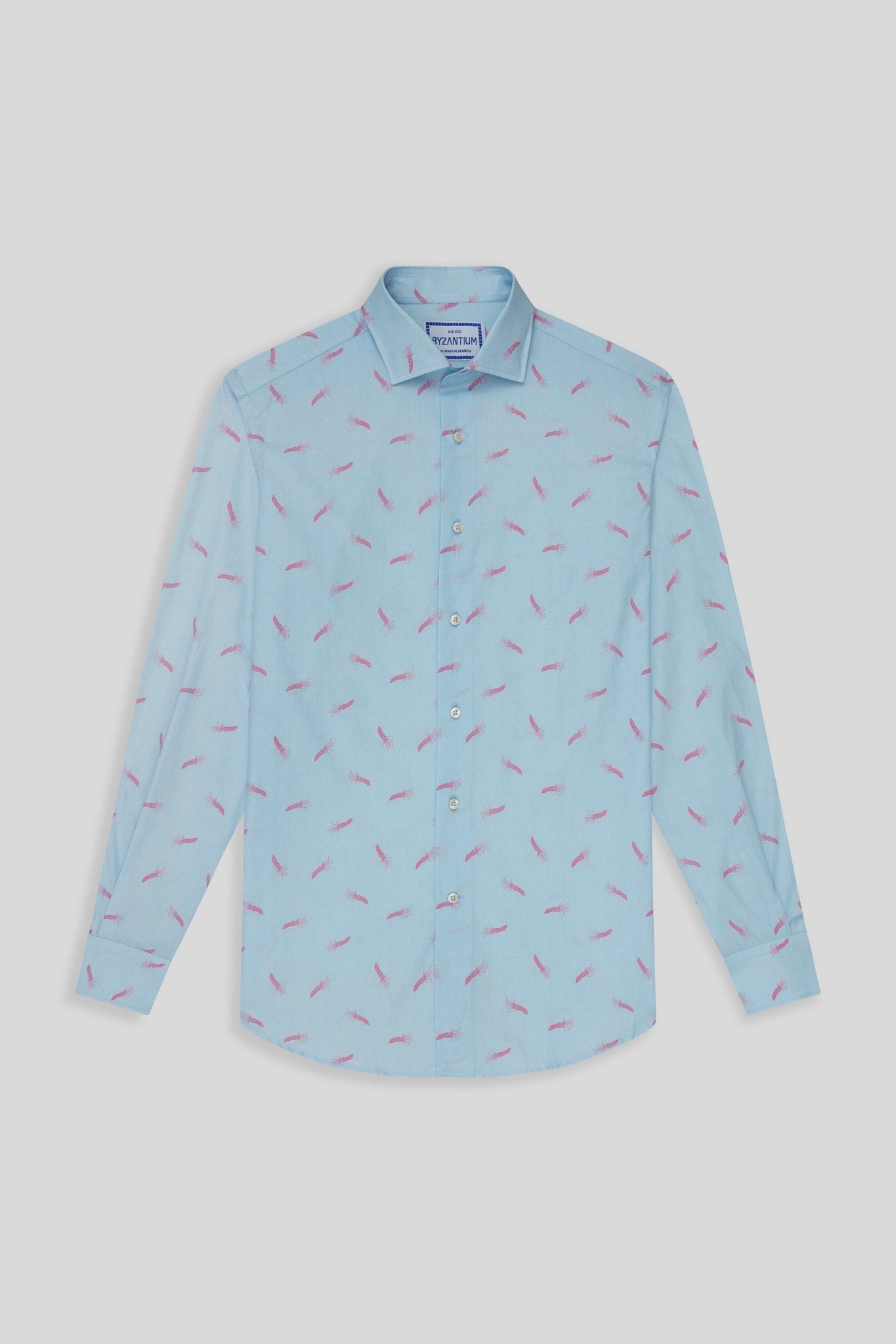 acqua cotton shirt sky blue - soloio