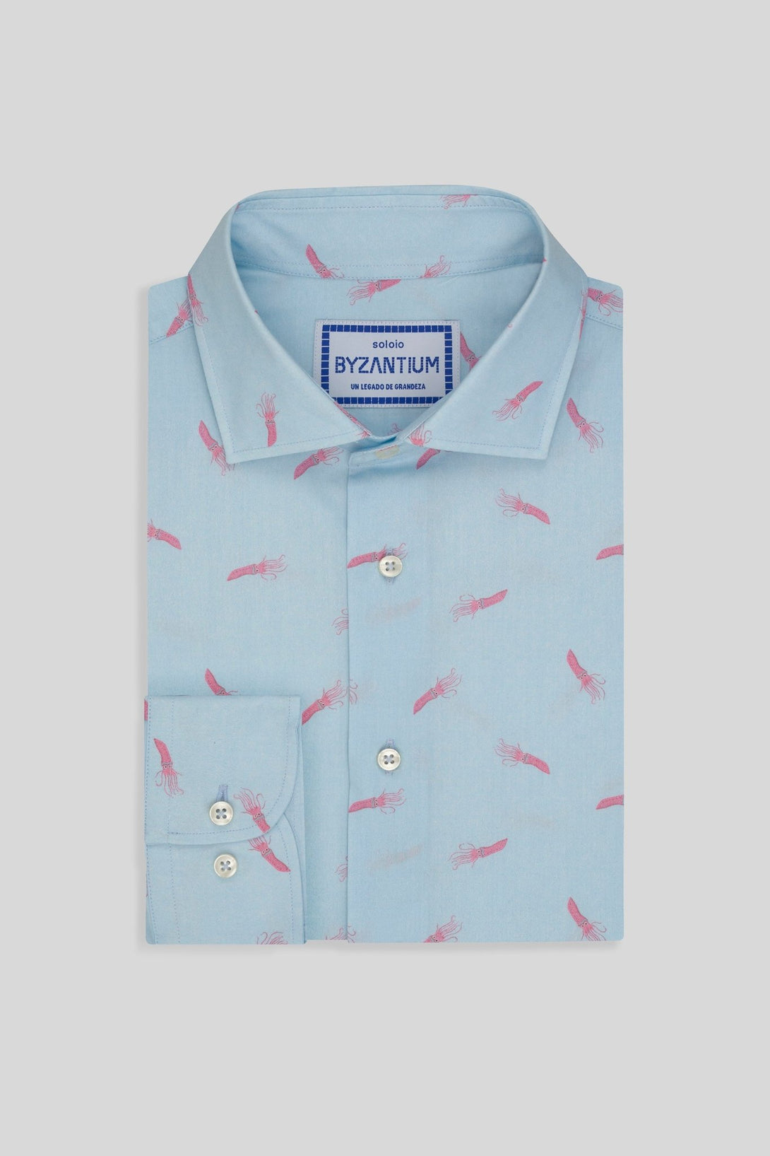 acqua cotton shirt sky blue - soloio