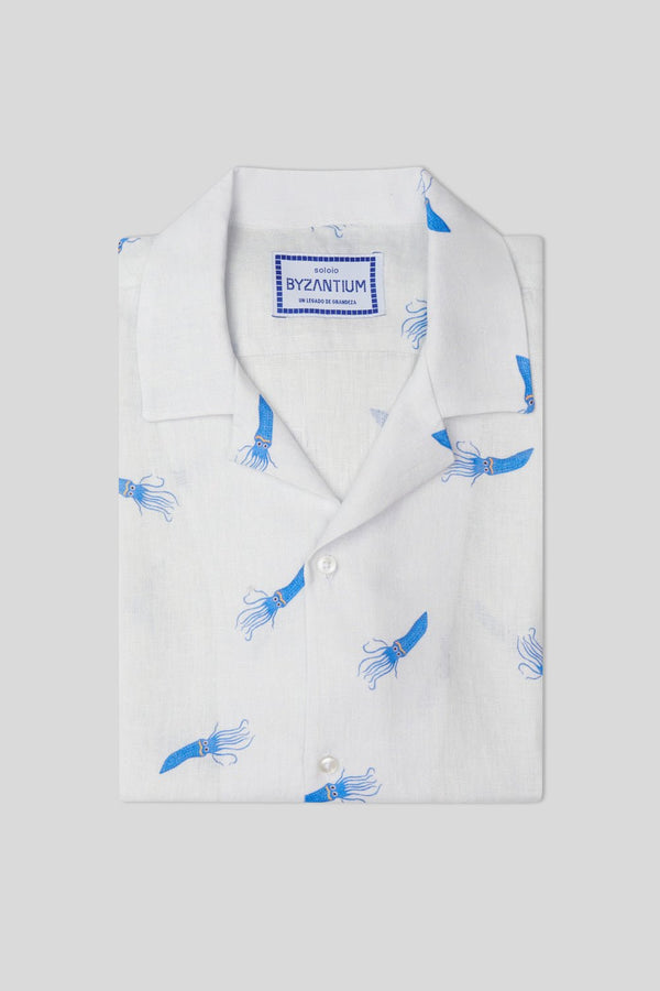 acqua linen shirt mc white - soloio