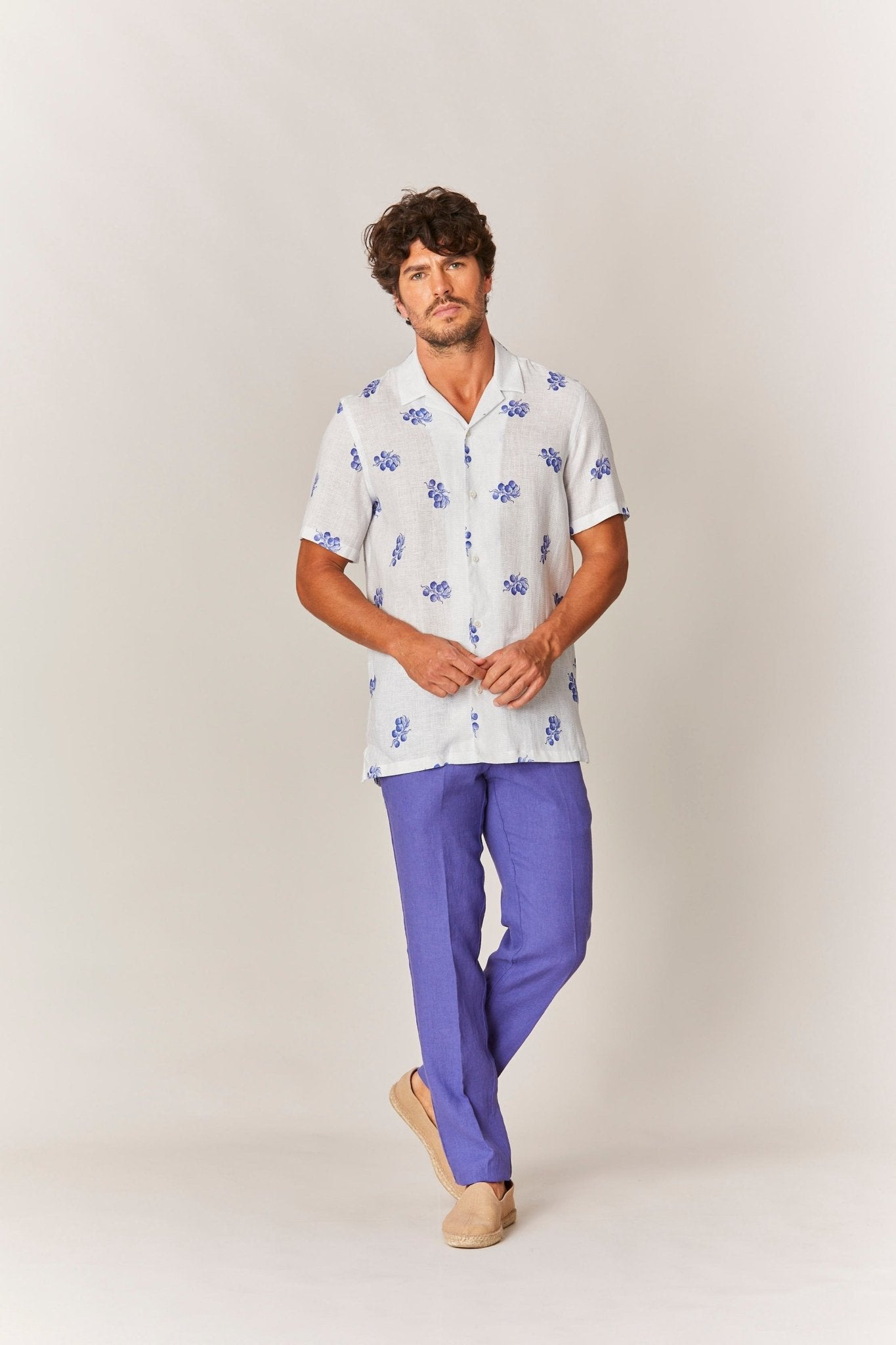 arezzo linen shirt sky blue - soloio