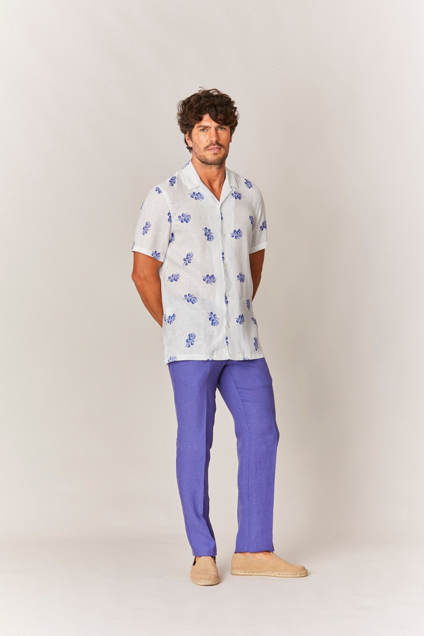 arezzo linen shirt sky blue - soloio