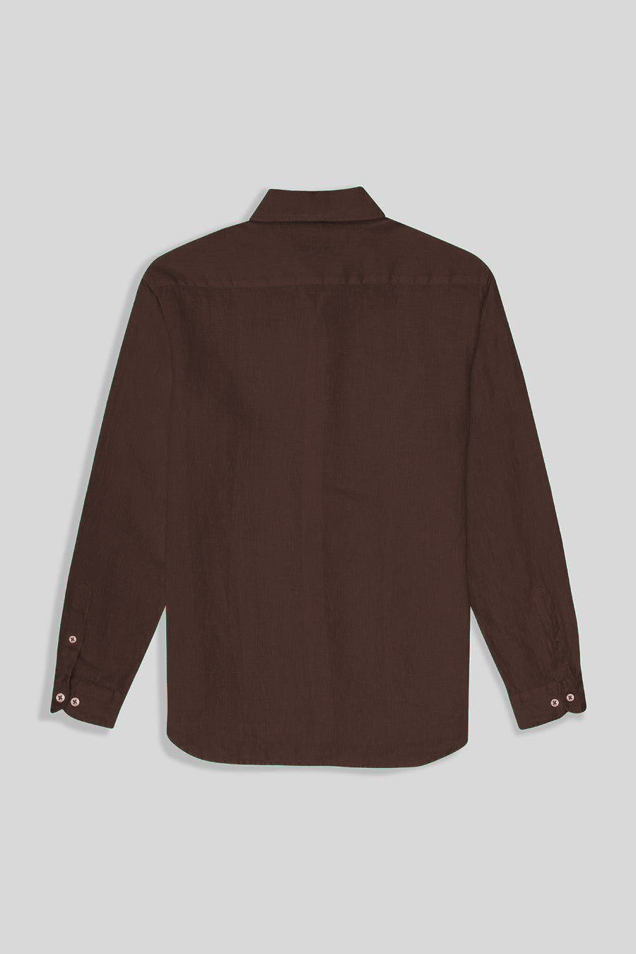 camisa de lino para hombre café