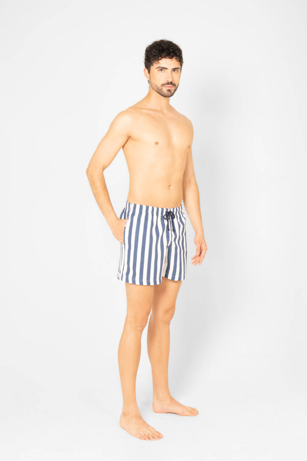 striped swimsuit blue
