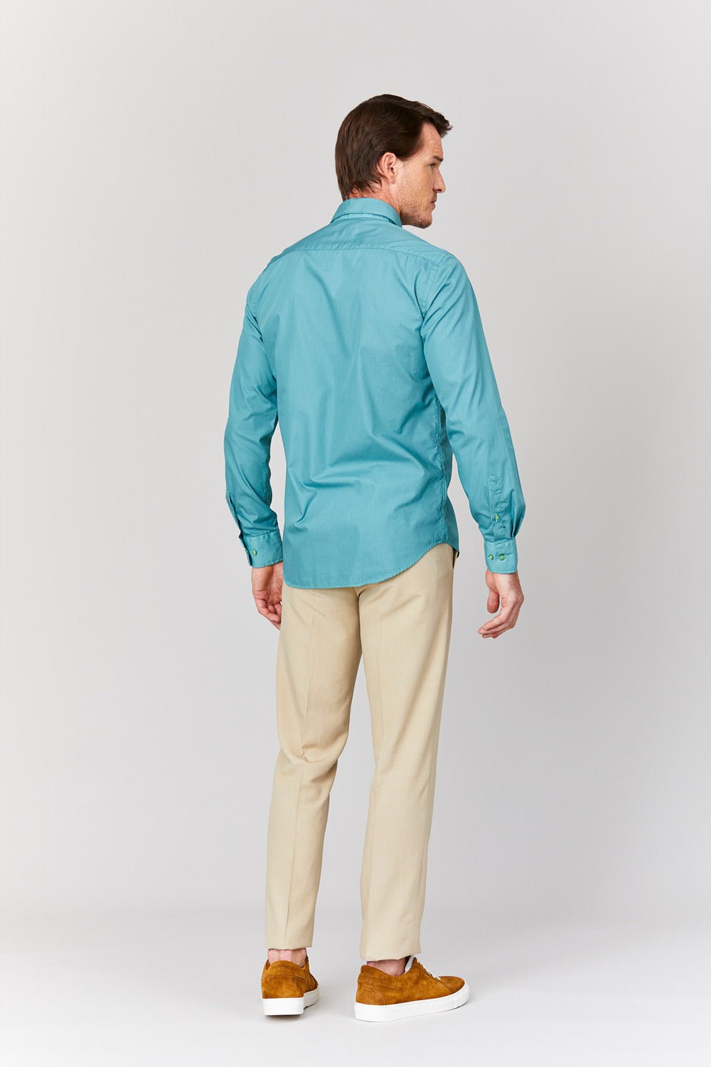 basic green cotton muslin shirt - soloio