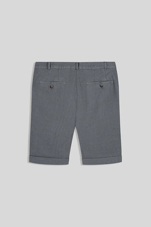 basic linen bermuda shorts grey - soloio