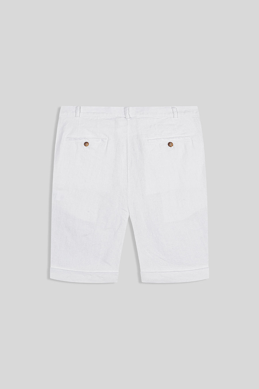 basic linen bermuda shorts white - soloio