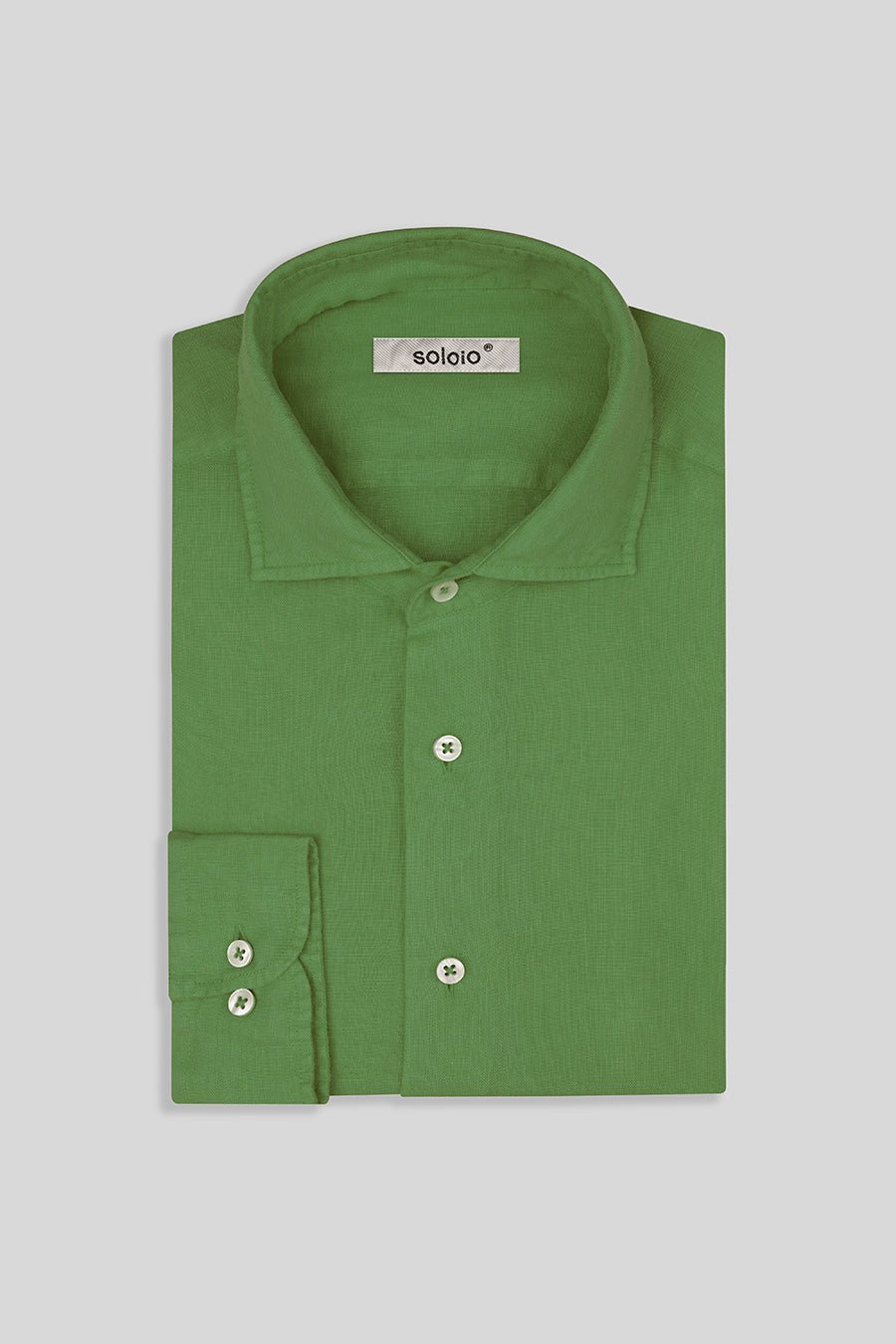 basíc linen shirt apple green - soloio