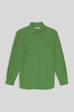 basíc linen shirt apple green - soloio