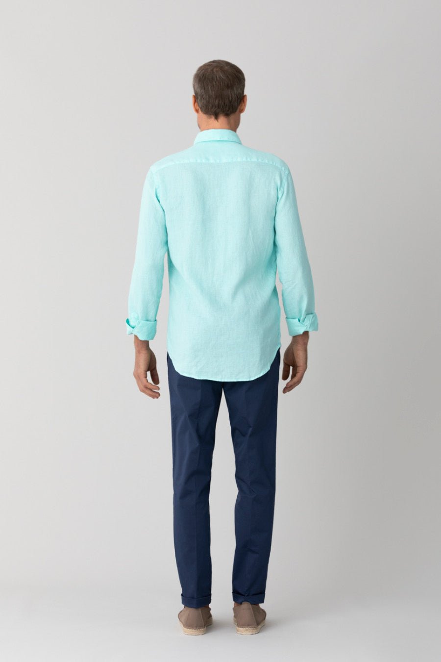 basic linen shirt aqua - soloio