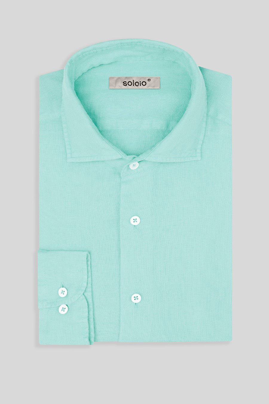 basic linen shirt aquamarine - soloio