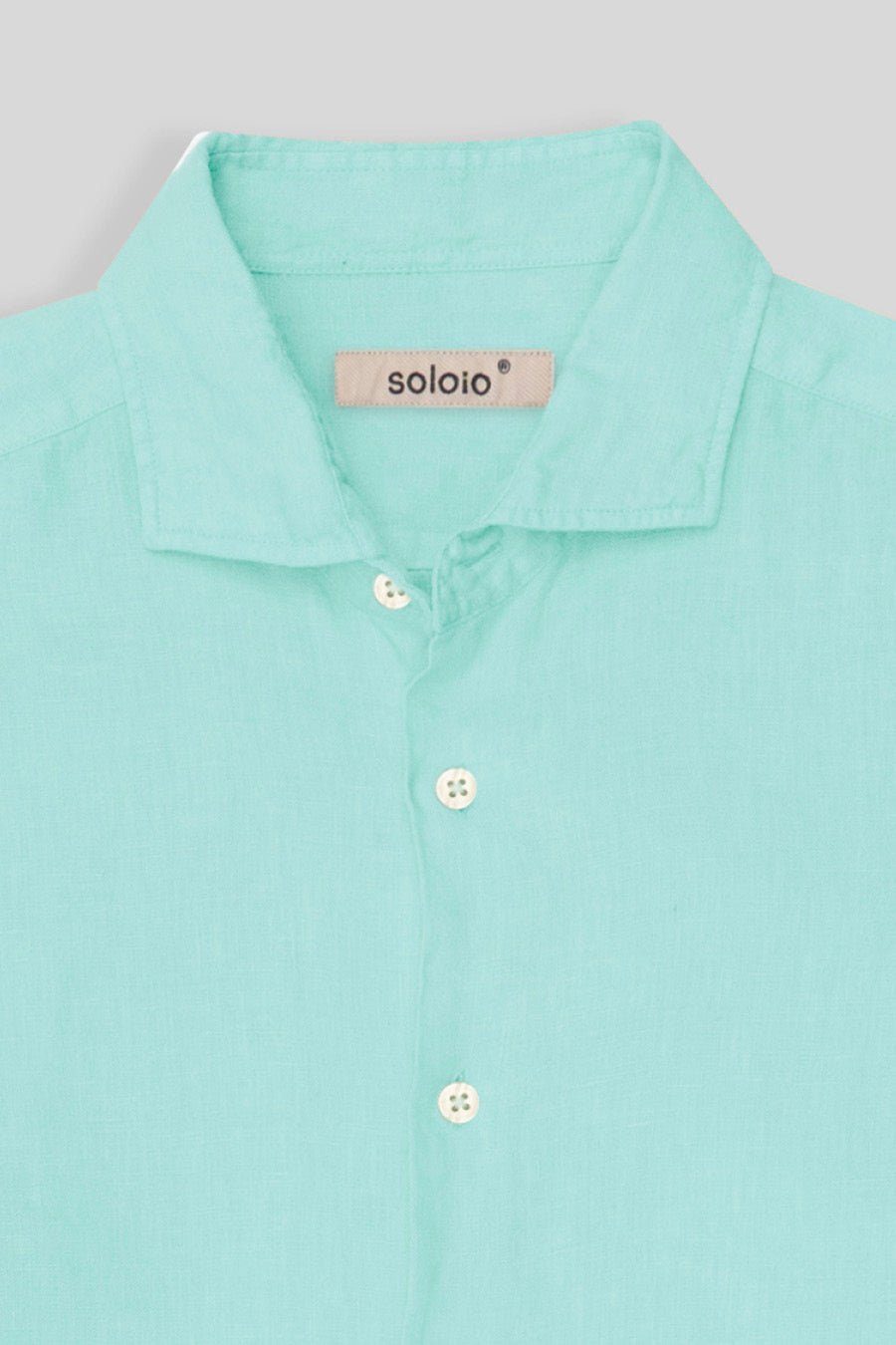 basic linen shirt aquamarine - soloio