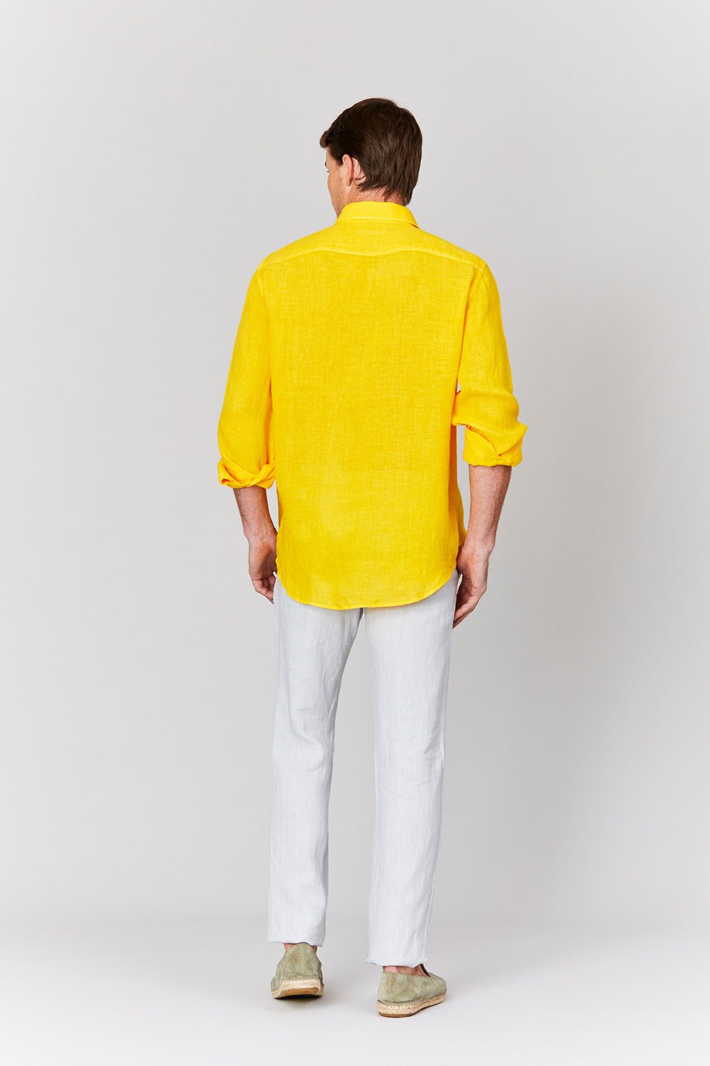 basic linen shirt banana - soloio