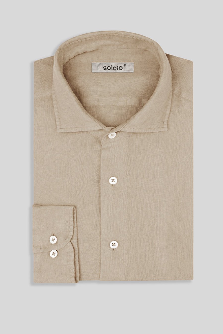 basic linen shirt beige - soloio