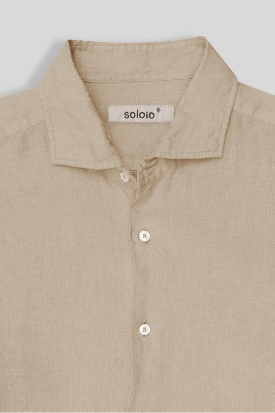 basic linen shirt beige - soloio