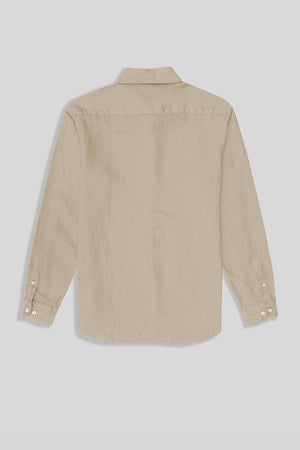 basic linen shirt beige - soloio