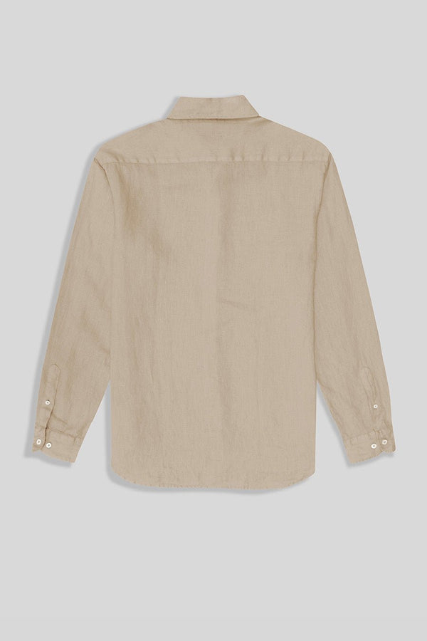 basic linen shirt beige - soloio