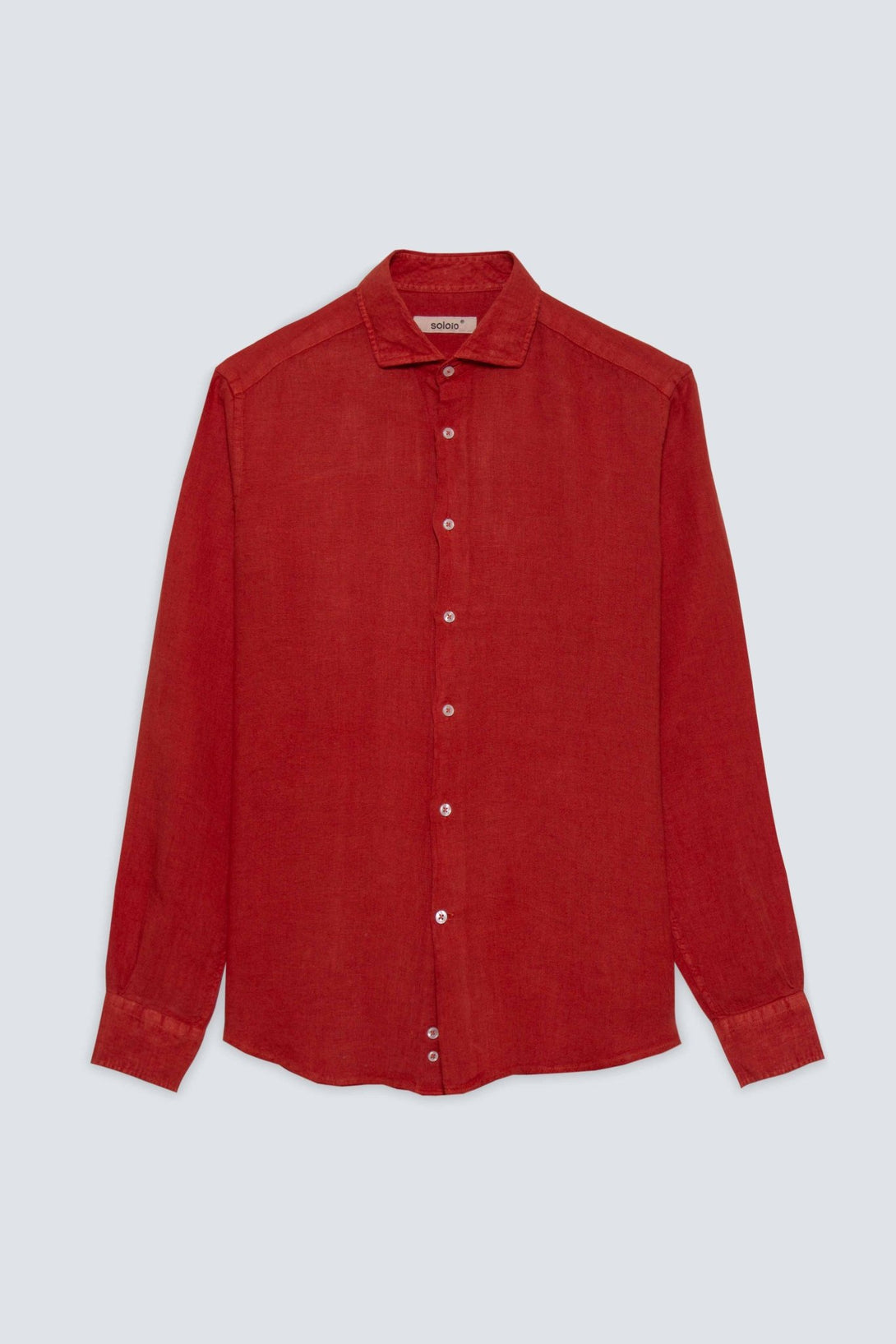 basic linen shirt brick - soloio