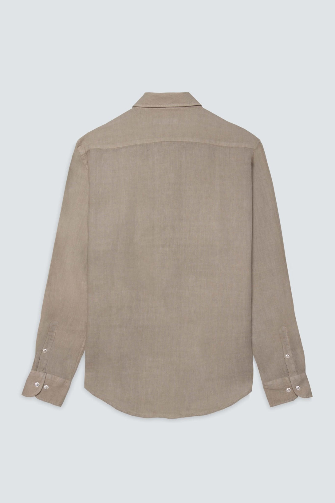 basic linen shirt dark beige - soloio