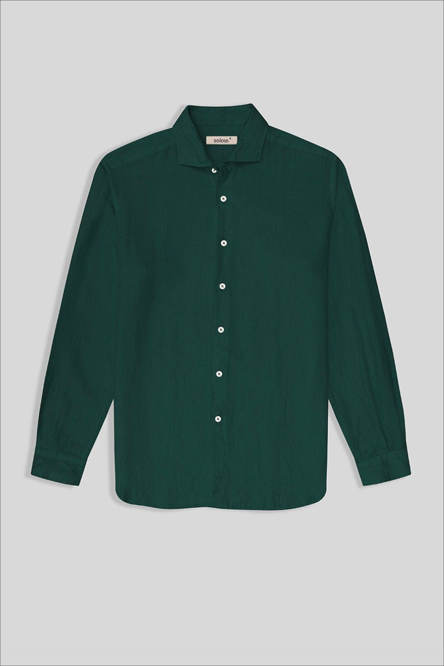 basic linen shirt dark green - soloio