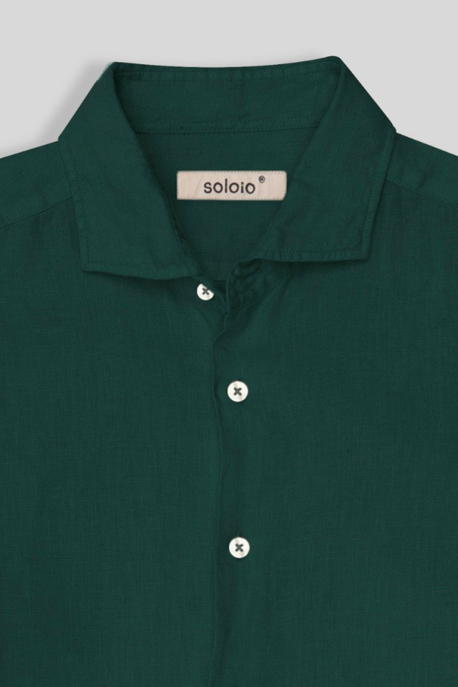 basic linen shirt dark green - soloio