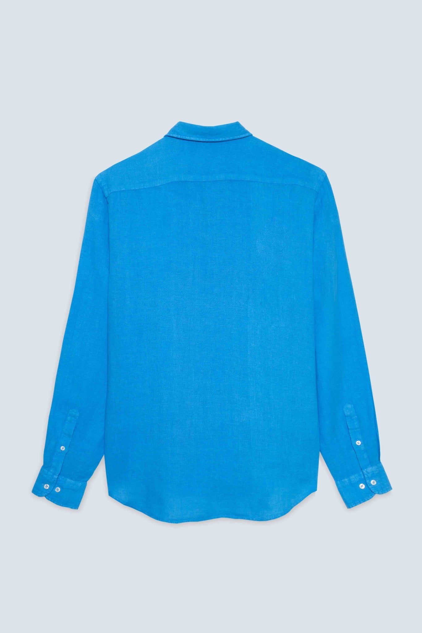 basic linen shirt electric blue - soloio