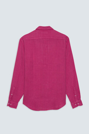 basic linen shirt fuxia gin - soloio