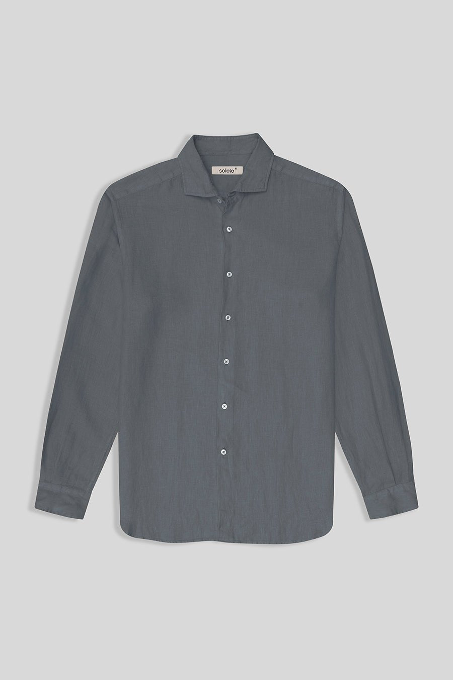 basic linen shirt grey - soloio